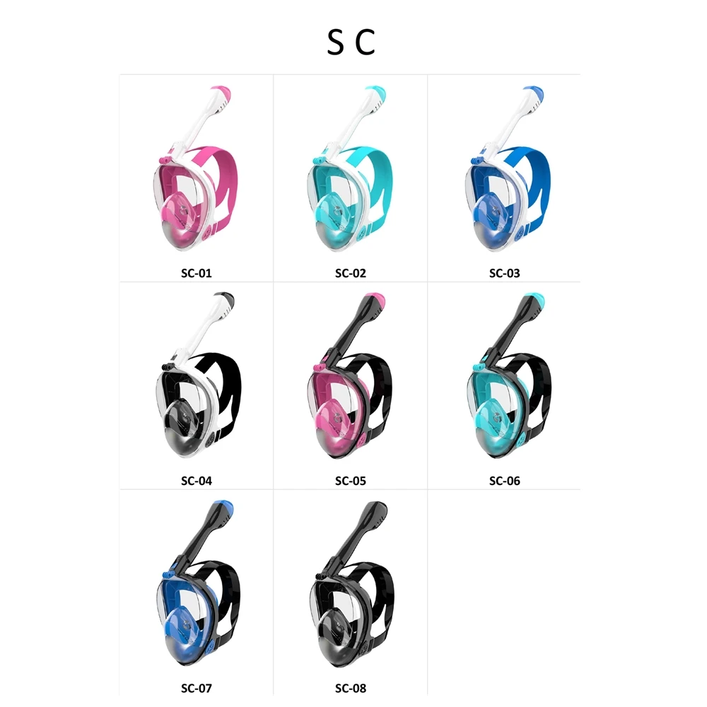 
2020 Amazon New Design Upgraded Breathing System Free Breath Diving Mask Full Face Snorkel Mask 