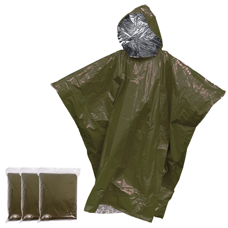 

Survival Waterproof Tear Resistant Camping Mylar Poncho for Hiking Outside