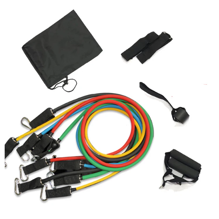 

2021 Home Fitness Stretch Workout Set Bodybuilding Elastic Stretch Band Exercise 11 Pcs Exercise Fitness Resistance Bands, Black, yellow, red, green , blue