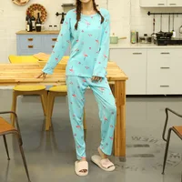 

2019 Wholesale Nightwear cartoon pajamas cute women's milk silk sleeping wear