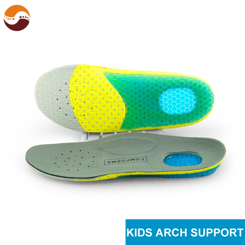

Hot Sales Kids Comfortable Arch Support Silicone Insole For Outdoor Running