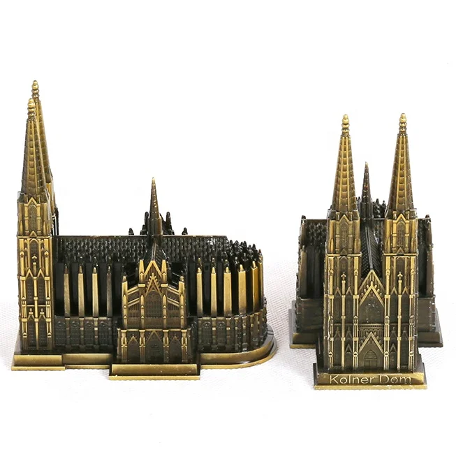 

Cologne Cathedral Home Pieces Metal Statue Decor Office Decoration Craft, Antique bronze color plating