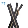 Black metal tooth nylon zipper garment with zipper roll