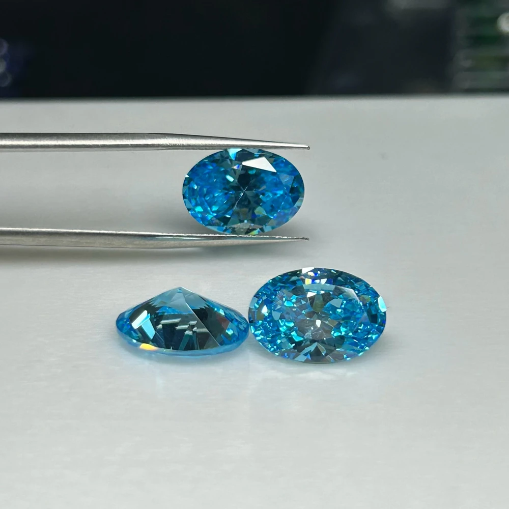 Tanzanite Blue Cubic Zirconia Oval  4x6mm to 13x18mm Green Zircon Aquamarine CZ Stones