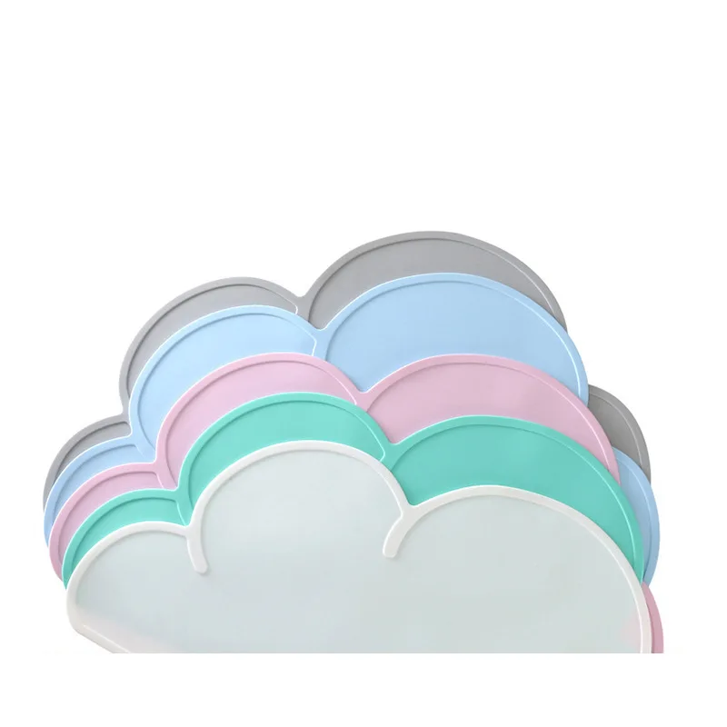 

Children Cloud Silicone Placemat Insulation Baby Eating Table Mat Scallop Placemat Cup Mat