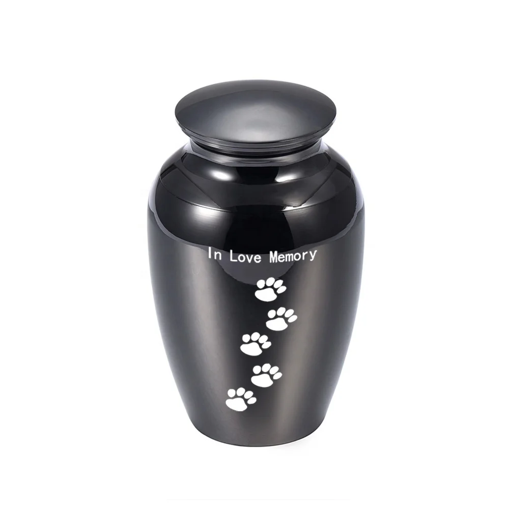 

Paw Print In Love Memory Funeral Casket Keepsake Cremation Urns for Pet Ashes Metal Jars Hot Selling, Rose gold/gold/blue/silver/black