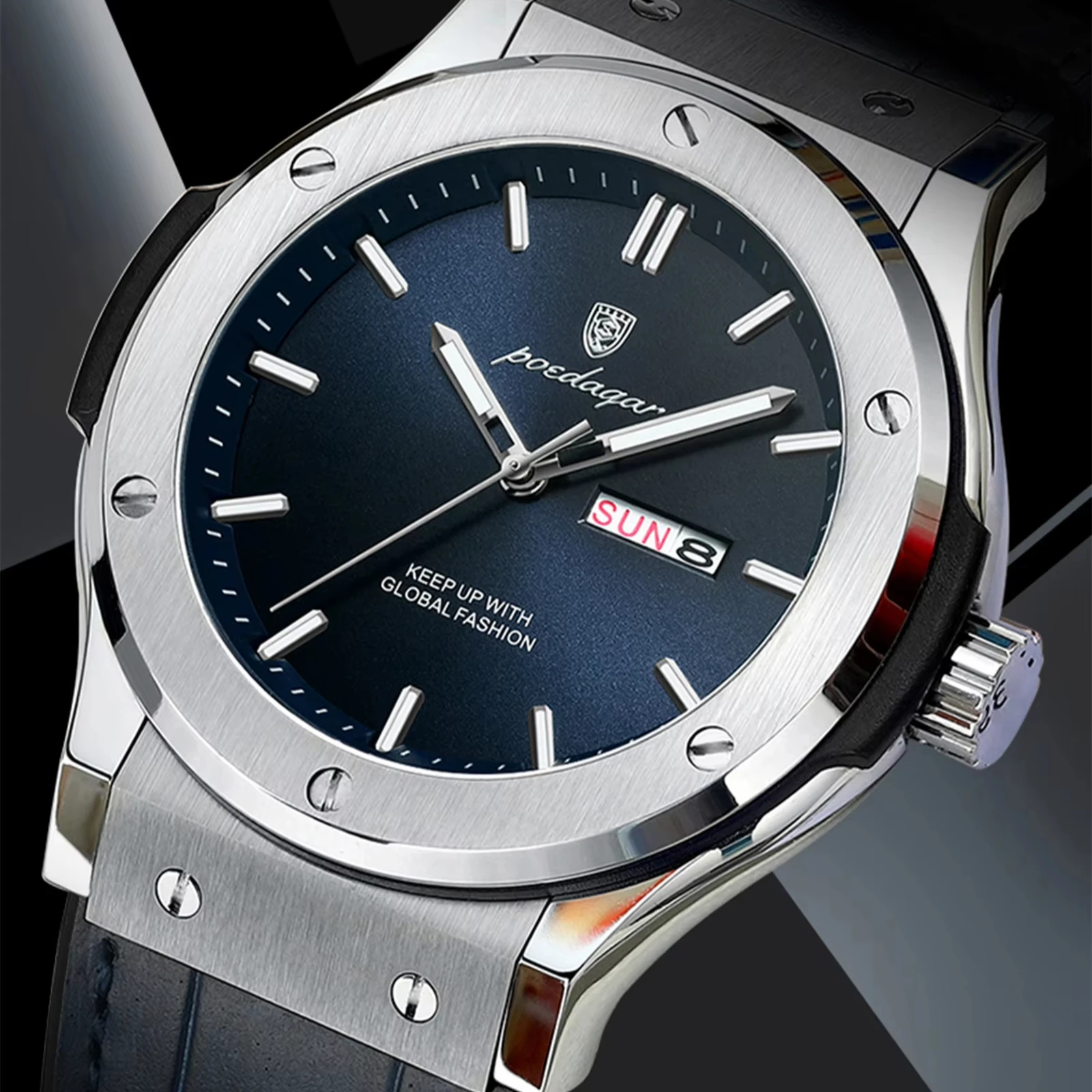 POEDAGAR 952 Sports SiliconeLuxury QuartzStrap Watches Relojes Watch for Man Calendar Luminous Waterproof Custom logo Watch
