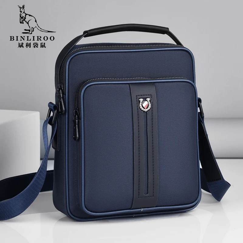 

Men's business high-quality anti splash Blue Black Messenger Bag, leisure handbag, large capacity shoulder bag