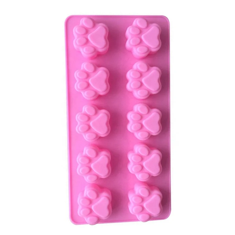 

DIY silicone mold Baking tools 10 cartoon cat paws and bear paw silicone chocolate molds