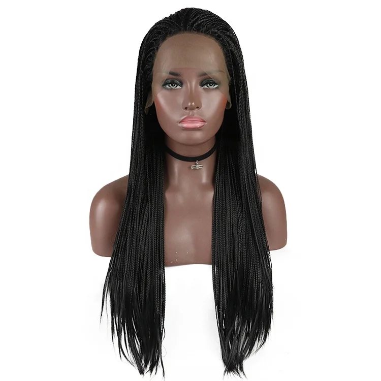 

Wholesale Delicate And Soft Silky Black Braid braided wig Woman for Beautiful Woman