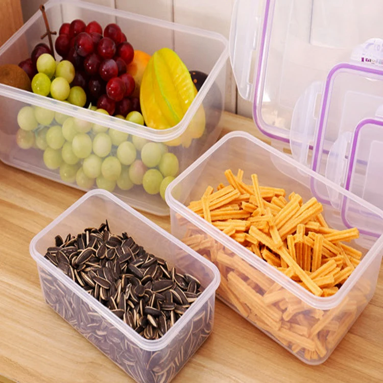 

52 liter commercial red air tight lockable kitchen food vegetable container plastic storage box, Transparent