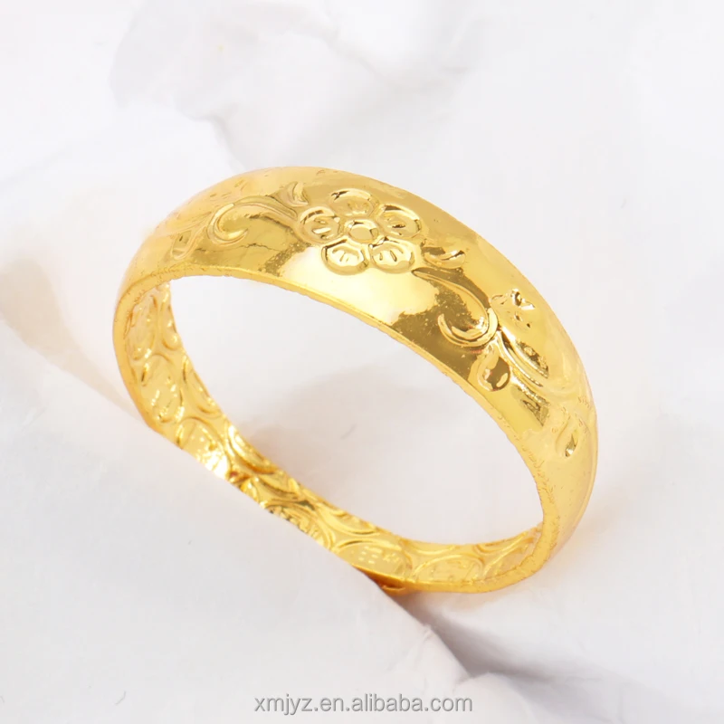 

Tail Single Foreign Trade Genuine Brass Gold-Plated Ring Open Flower Ins Wind Ring Female Wholesale Direct Sale