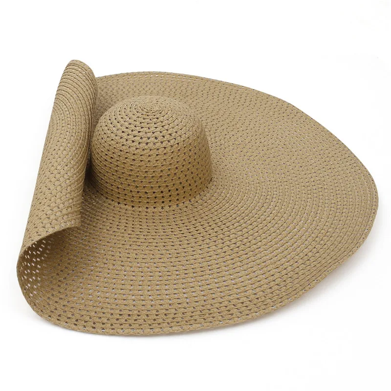

Top selling oversized knitted hollow female sunshade breathable summer beach ultraviolet foldable straw hat