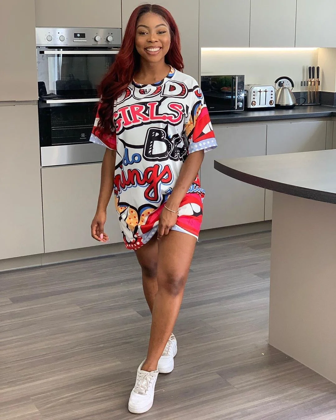 

Summer latest design printed character mini party dresses women, As picture or customized make