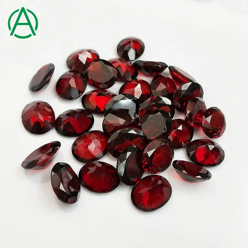 

ArthurGem Wholesale Natural VVS 6*8mm Red Garnet Oval Cut Loose Gemstone for Jewelry Making