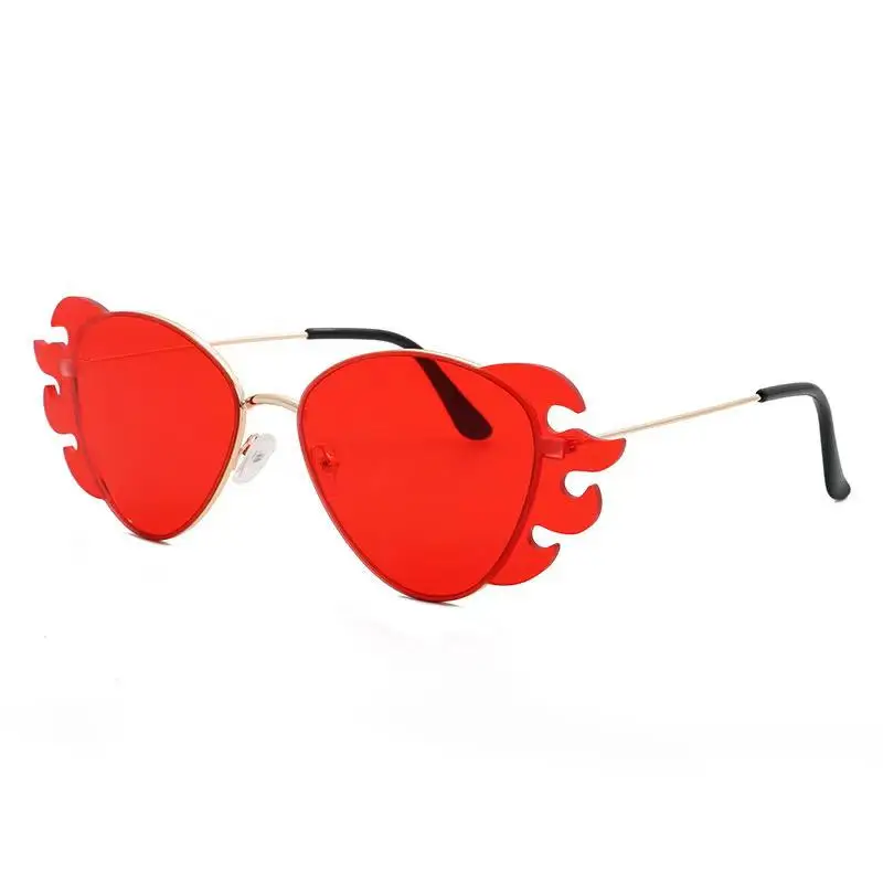 

Fashion Rimless Fire Flame Sunglasses 2021 Women Vintage Clear Ocean Lens Eyewear Man Sun Glasses Party Shades Sunglasses