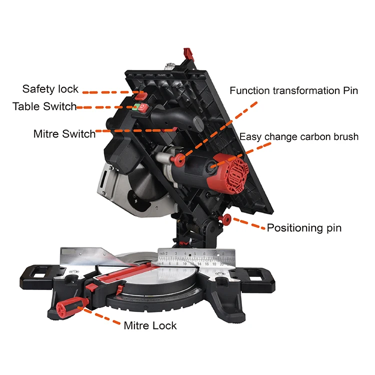 
1800W 255mm Compound Mitre Saw Table Saw Machine 