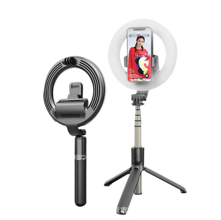 

Wireless BT Selfie Stick Foldable Handheld Remote Shutter Tripod With 5inch LED Ring Photography Light For Android IOS