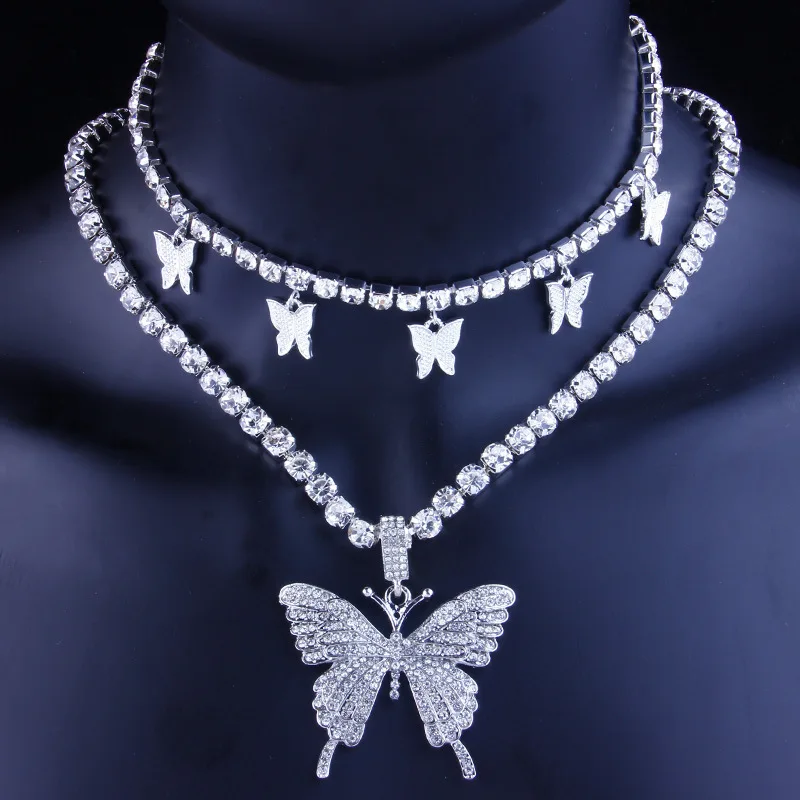 

Amazon Fashion Butterfly Jewelry Gold Diamond Necklace Women Butterfly Pendant Necklace, Picture