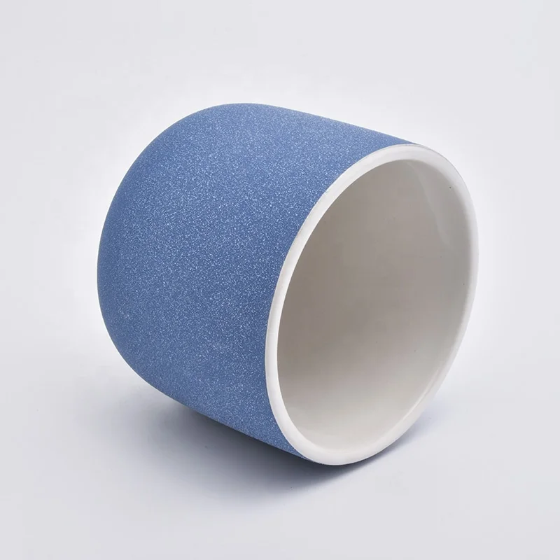 Customized matte blue votive candle jars home decor