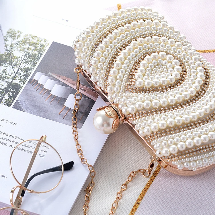 

N540 Women luxury bridal purse rhinestone clutch bags crystal pearl evening bag