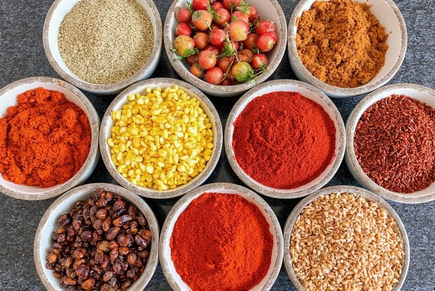 Turkish Spices on a Wooden Table