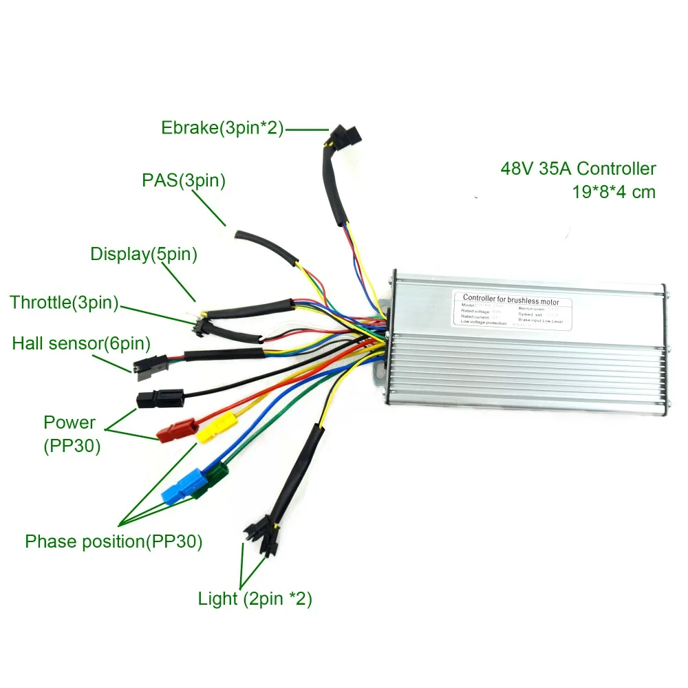 Схема подключения контроллера электровелосипеда 48v 350w