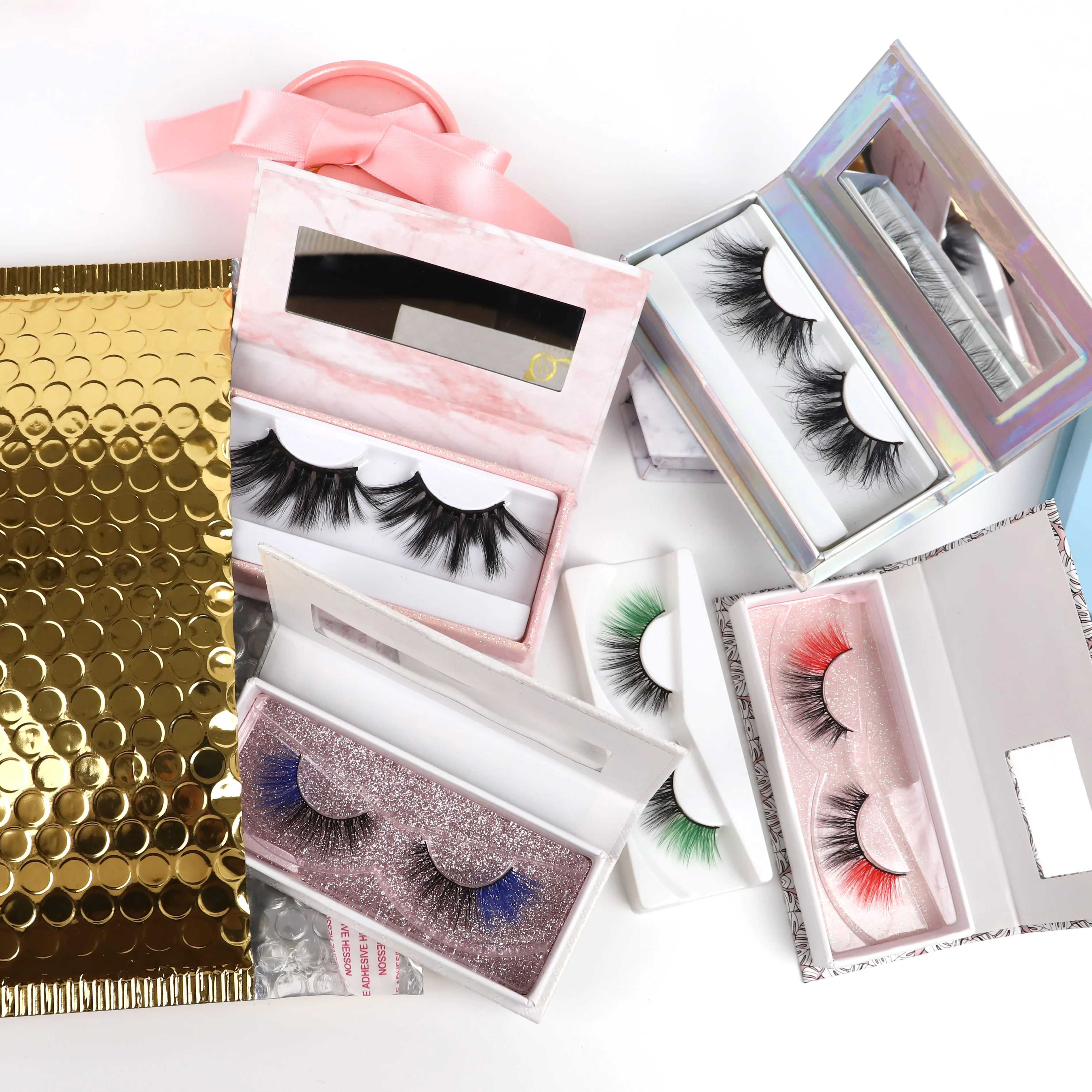 

best selling 25mm mink eyelash DL015 fluffy strip lashes