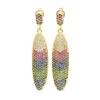 2016 hot sell jewelry gold plated color bar drop cubic stud earring for girls