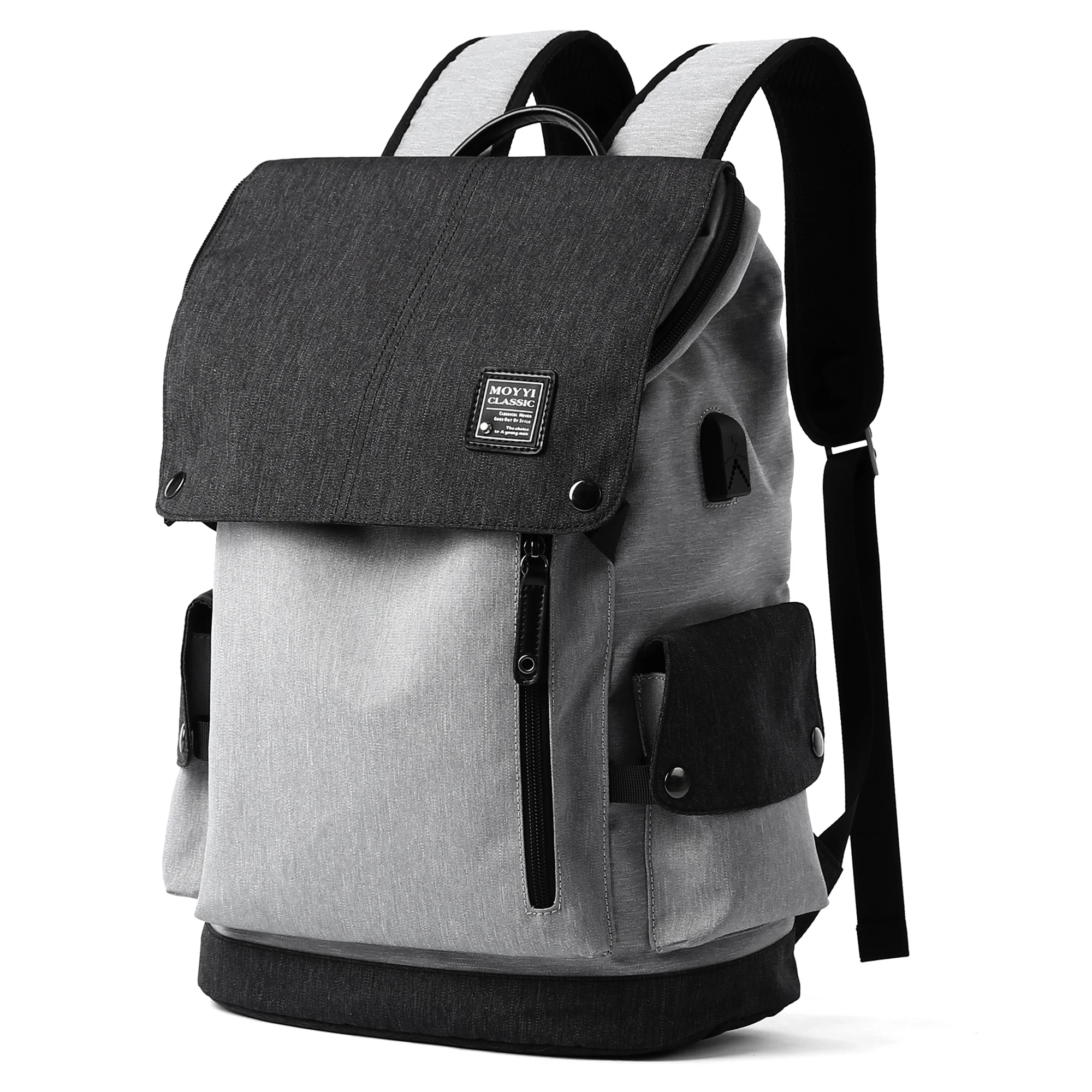 

2021 New Fashion mochilas Unisex usb casual sports backpacks Waterproof Daily Other backpacks for Travel, Black gray/gray/black