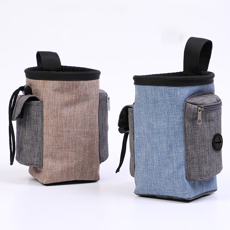 

Custom Logo Outdoor Pet Snack Food Treat Dog Training Pouch Bag, Blue/brown