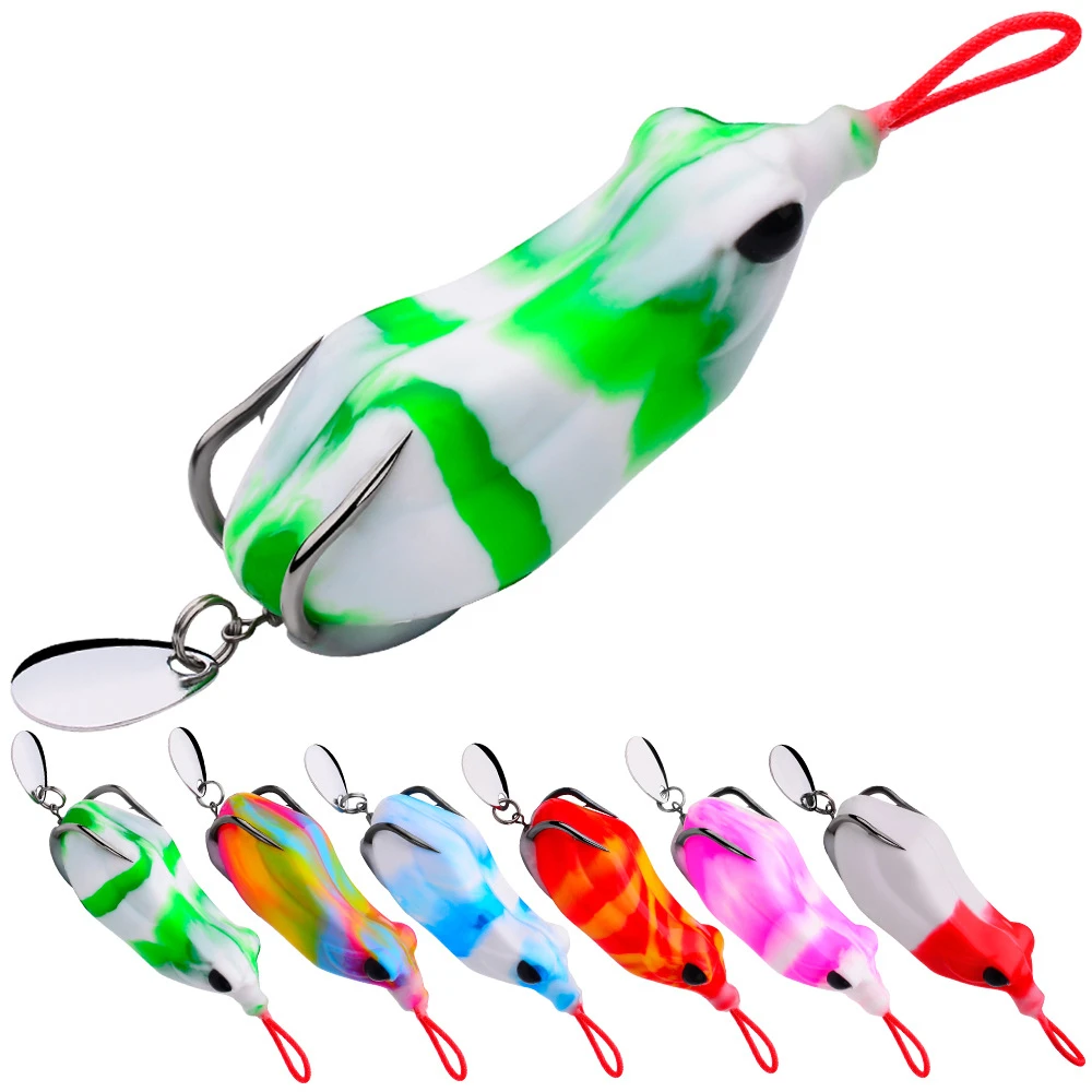 

Wholesale 6.5cm 14.5g Frog Soft PVC Bait Fishing Lure Spinner Squid Thunder Frog Jig Spoon Trolls Bait Sea Ice Fishing