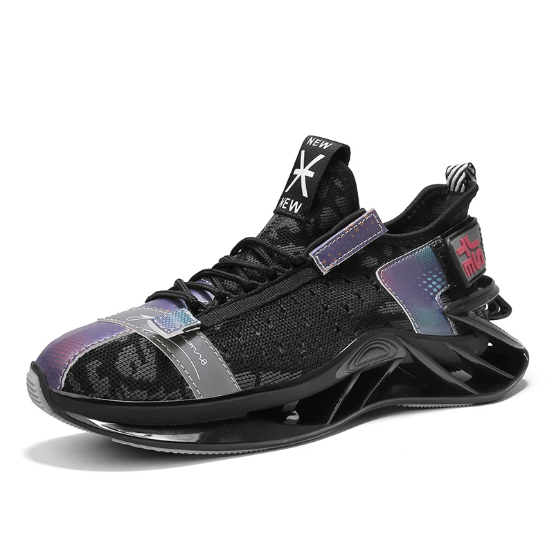 

New Sports Men Mesh Shoes Trend Casual Lace-Up Breathable Men Sneakers Athletic Trainers Running Sneakers Zapatillas Hombre, Optional