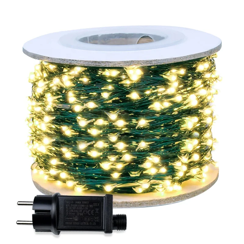 The longest 1000 LED String Lights 100m street fairy Lights Outdoor Green cable Tree garland Christmas Holiday Decoration