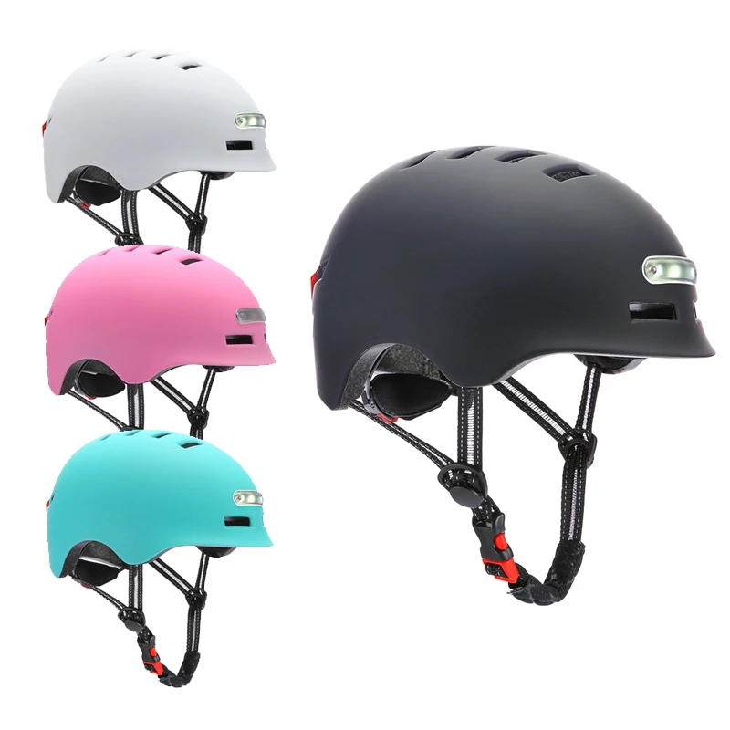 

Riding Sports Skate Skateboard Cycling Cycle Bike Scooter Bicycle Helmet with rear flashing led lights, Black/white/green/pink