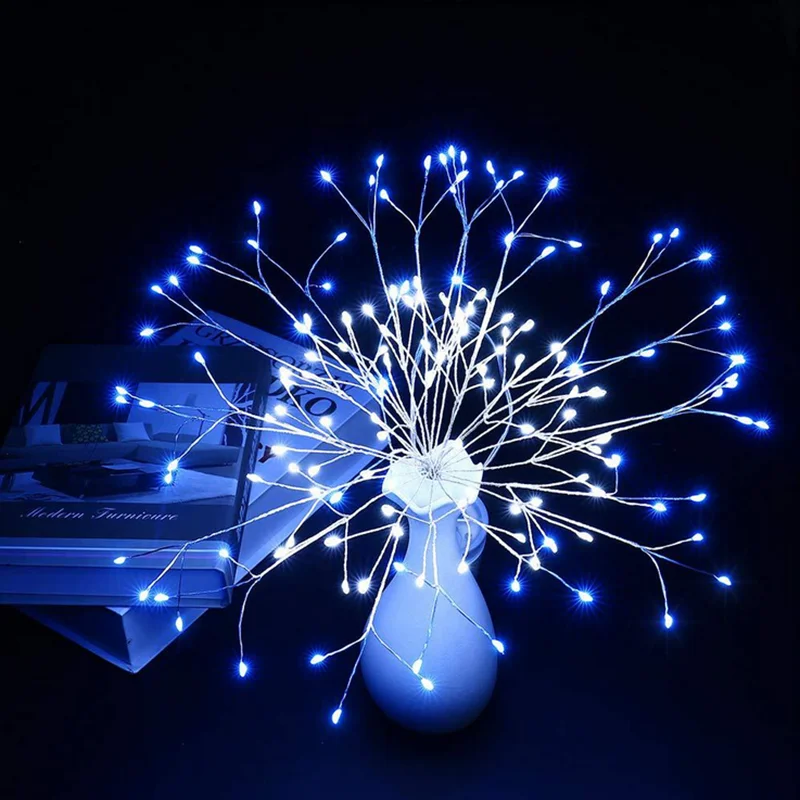 Fireworks Remote Control Battery Powered Lamp String lights For Garden Decoration Bouquet LED String Christmas Festival lamp