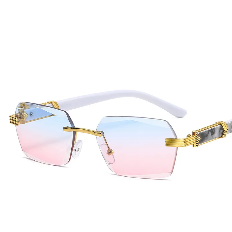

Jiuling eyewear 2022 New arrivals fashion frameless marble frame sunglasses ocean lens rimless gradient sunglasses, Mix color or custom colors