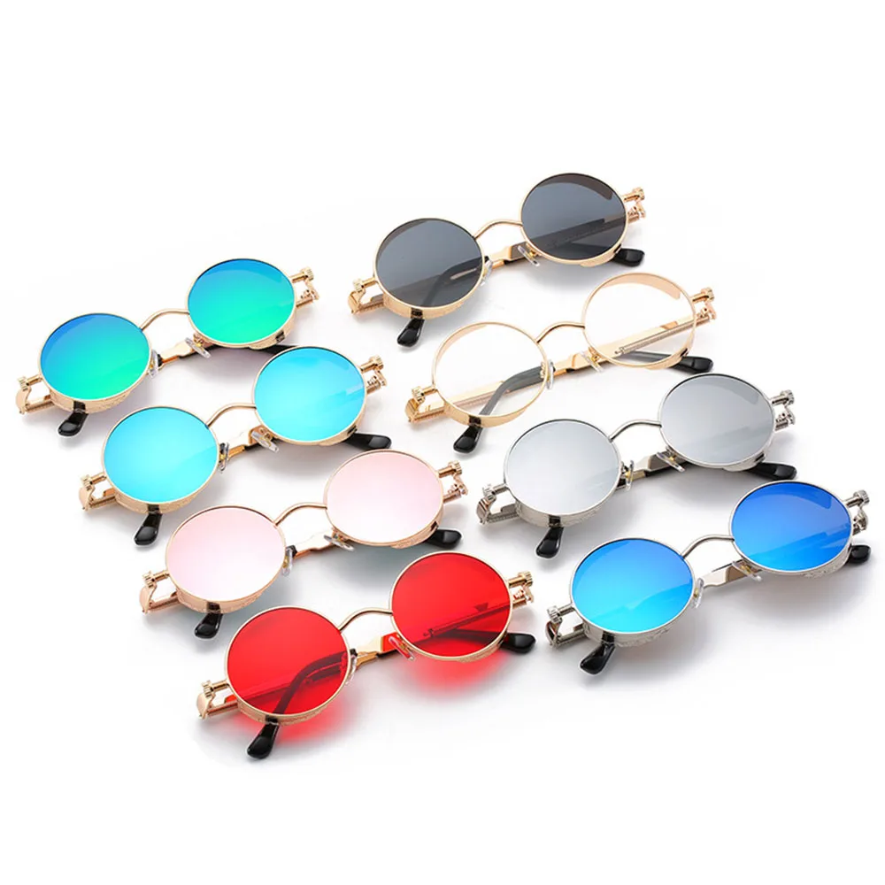 

Hot Selling Metal Round Retro Steampunk UV400 Sunglasses Men Glasses Women