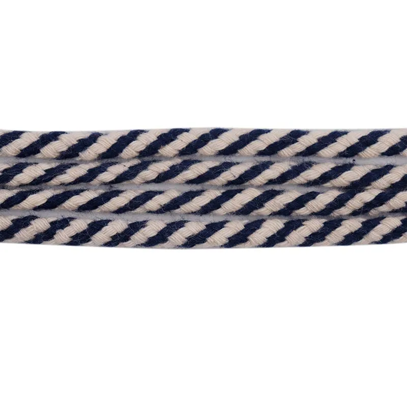 

Two color spiral round rope flax shoestrings support customize colors, Customized