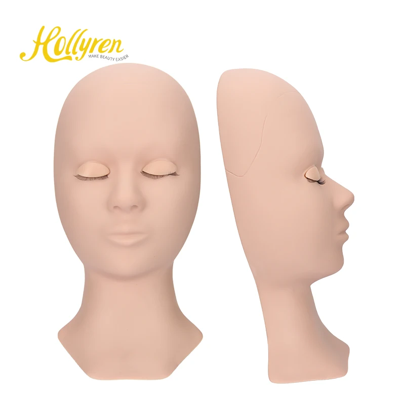 

Mannequin heads pink middle black colors OEM mannequin training head with lashes for eyelash extension, Pink/middle/brown