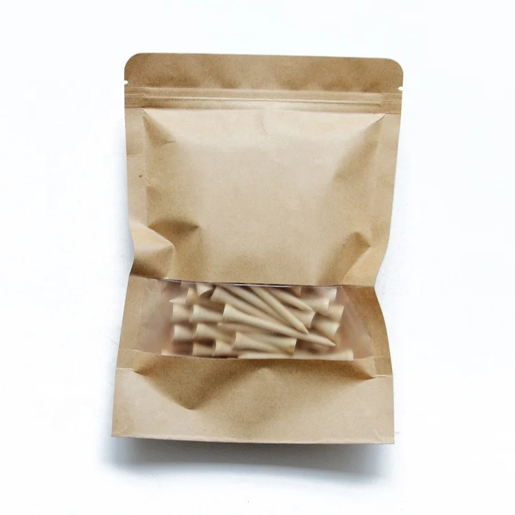 

OEM Bulk Bamboo Wood Golf Tees 50PCS with Blank Package Paper Bag