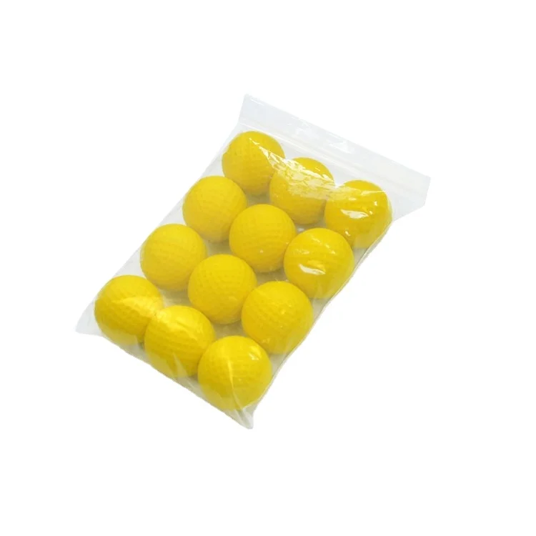 

12pcs Pack Soft PU Foam Golf Balls Yellow for Indoor Outdoor Training Practice 42mm Diameter
