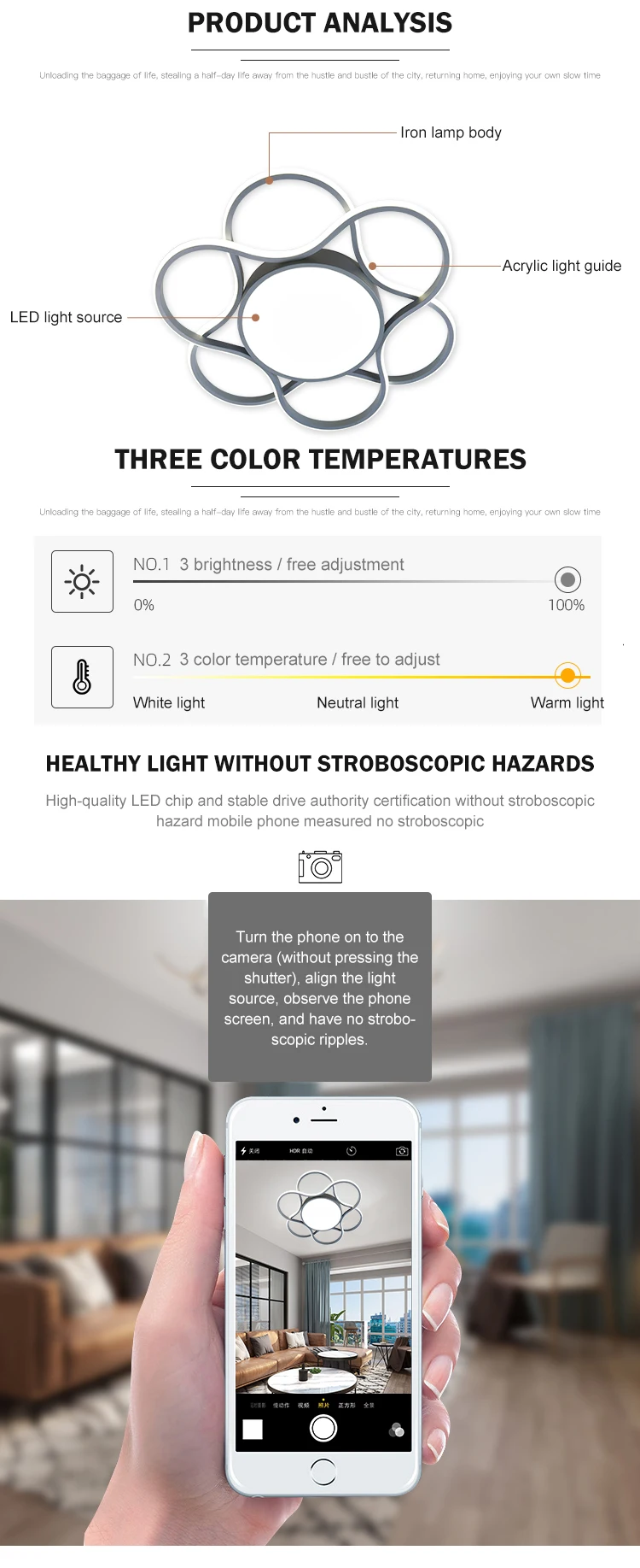 New design modern flower decoration surface mounted dimmable led ceiling lamp