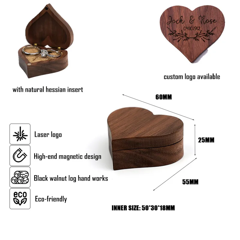 Wedding Walnut Wooden Jewelry Ring Box For Gift - Buy Wooden Ring Box ...