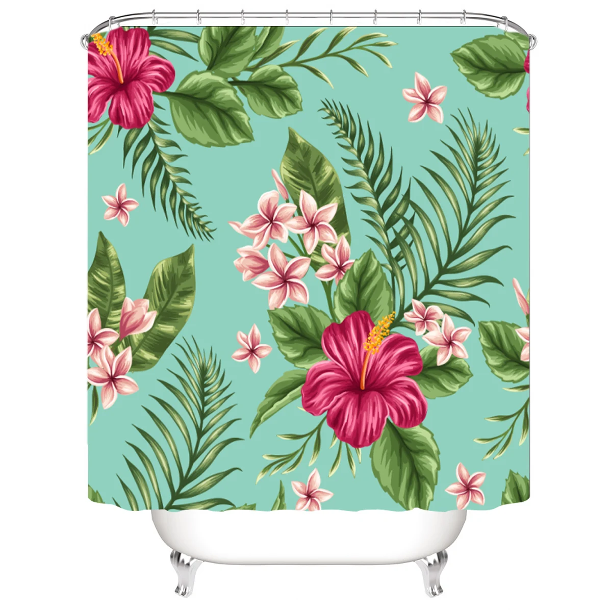 

100% polyester Shading impermeable and waterproof floral flower shower curtain