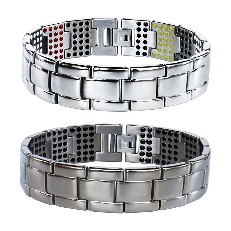 

Germanite far infrared negative ion element steel titanium bracelet