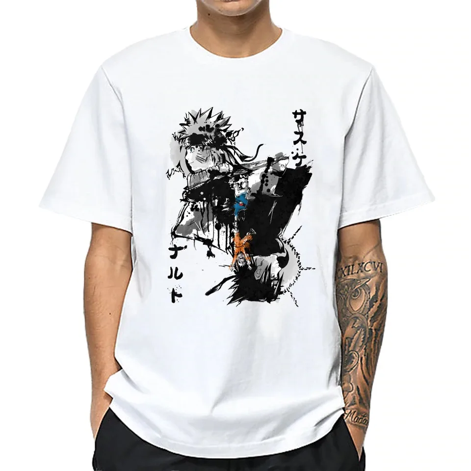 

Wholesale Naruto Boruto T Shirt Homme Fashion Brand Men's T-Shirts Cotton White Tshirt Men Short Sleeve Summer Top Casual Shirt