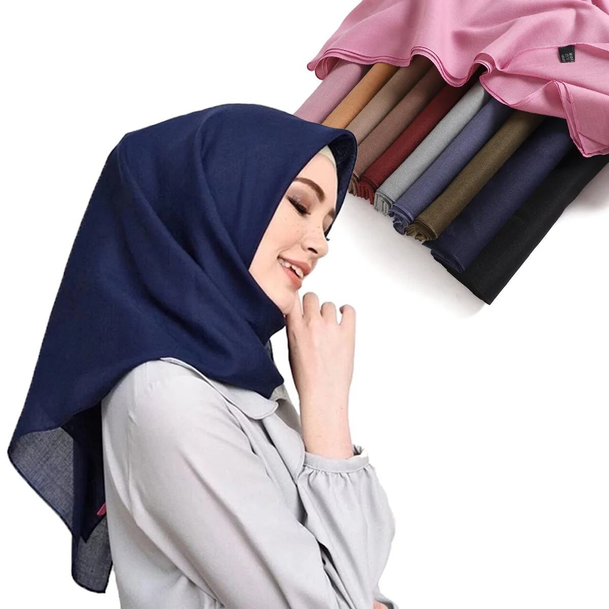 Bawal Solid Hijab Scarf Malaysia Cotton Voile Headscarf