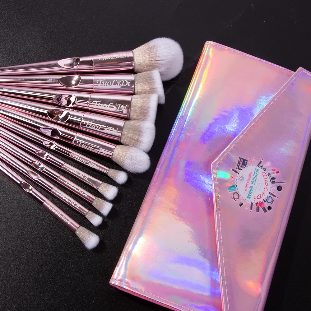 

TuoLiDi Marble 10Pieces Makeup Brush Set Tool Natural Pony Goat Hair Professional Synthetic Hair Face Make Up Brushes