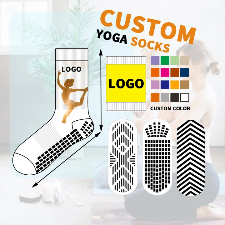 Ruffle Custom Anti-Slip Yoga Socks for Pilates Ballet Dance Crew Grip Sticky Socks Frilly Sporty Breathable Sweat Diabetic ODM